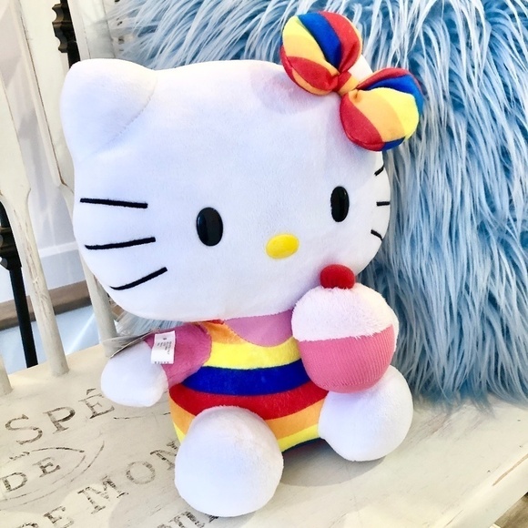 Hello Kitty, Rainbow, Cupcake, 2011, Ty, Beanie Buddy Plush, Very Nice Condition - Picture 3 of 13